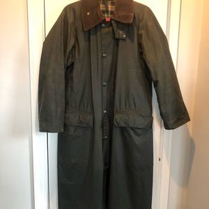 Vintage Barbour Burghley Full Length Riding Coat Green C38/97CM size XL